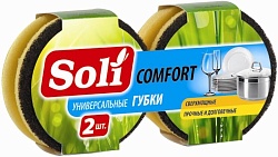 Soli Comfortx2 Круглые губки 2 шт. с чёрным абразивным слоем 90 x 45 мм