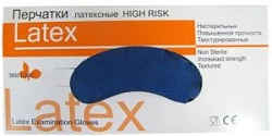 Top Glove Перчатки латексные синие прочные High Risk размер L 50 шт
