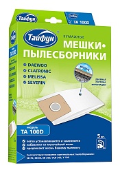 Тайфун ТА 100D Бумажные мешки-пылесборники для пылесосов 5 шт. Daewoo, Clatronic, Melissa, Severin