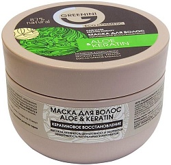 Greenini Маска для волос Кератиновое восстановление Aloe & Keratin 200 мл