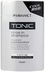 Kumano Cosmetics Pharmaact Tonic Cool Шампунь-бальзам тонизирующий 2 в 1 для мужчин запасной блок 400 мл