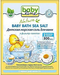 Babyline Детская морская соль для ванн с ромашкой в фильтр-пакетах 500 г