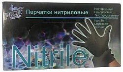 Proff Comfort Перчатки нитриловые Nitrile текстурированные чёрные размер L 100 шт
