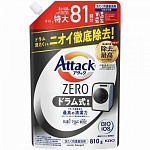 Kao Attack Zero One Hard Type Суперконцентрированный гель для стирки с защитой от повторного оседания грязи при стирке Листва и Морской бриз 810 гр в мягкой упаковке