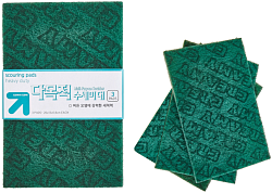 Sung Bo Cleamy Многофункциональная абразивная губка-лист "Multi-Purpose Scrubber" жёсткая, 20 х 13 х 0,8 см,  3 шт