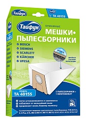 Тайфун TA 4015S Бумажные мешки-пылесборники для пылесосов 5 шт. + 1 микрофильтр Bosch, Siemens, Scarlett, Kärcher, Ufesa
