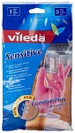 Vileda Перчатки Sensitive для деликатных работ размер S 1 пара