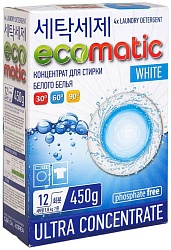 Ecomatic Концентрированный стиральный порошок White 450 г