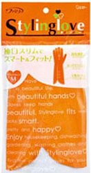 ST Family Перчатки из винила для бытовых и хозяйственных нужд средней толщины оранжевые размер M