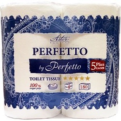 Aster туалетная бумага Perfetto by Perfetto 4 рулона 5-тислойная белая