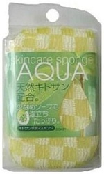 Aisen Мочалка-спонж Aqua с хитозаном жёлтая 8 x 14 x 5 см