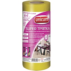 Unicum Super тряпки отрывные Multi с иглопробивным тиснением жёлтые 4+1 м в рулоне 24*23 см