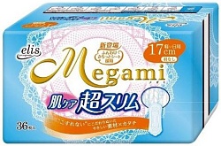 Megami Ежедневные гигиенические ультратонкие прокладки Megami Elis Мини без крылышек 17 см 36 шт