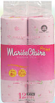Ideshigyo Туалетная бумага двухслойная Mariee Claire двухслойная розовая с принтом 27,5 м 12 рулонов