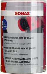 Sonax ProfiLine Полировочный круг красный твёрдый 80 мм 6 шт
