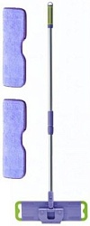 Catchmop Двусторонняя магнитная швабра  102-159 см телескопическая ручка  + набор с 2 насадками из микроволокна фиолетовая с зелёным