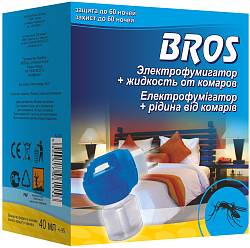 Bros Электрофумигатор и жидкость от комаров 60 ночей