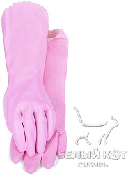 Защитные виниловые перчатки Блеск розовые размер S