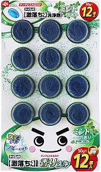 Lec Таблетка очищающая и ароматизирующая для бачка унитаза с ароматом мяты, окрашивающая воду в голубой цвет 12 шт