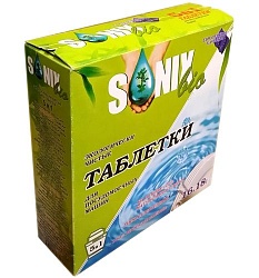 Sonix Bio Таблетки для ПММ, 5 в 1, прекрасно подходят для жёсткой воды, 100% биоразлагаемые 30х20 г