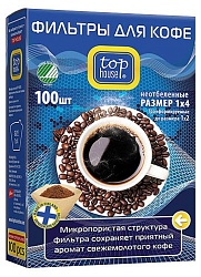 Top House Фильтры для кофе неотбеленные размер 1х4 100 шт