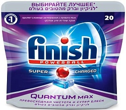 Finish Quantum Power Ball Shine & Protect Моющее средство для мытья посуды в посудомоечных машинах 20 таблеток