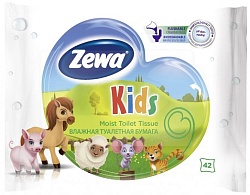 Zewa влажная туалетная бумага "Kids" 42 шт