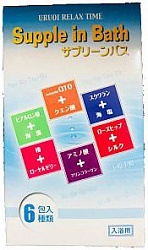 Fuso Kagaku Supple In Bath Соль для ванны с увлажняющим и восстанавливающим эффектом и ароматами розы, вина, лемонграсса, грйпфрута и зелёного яблока 6 пакетиков по 25 г