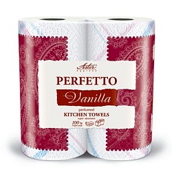 Aster Бумажные полотенца Perfetto Vanilla 2 рулона 3-хслойные с рисунком ароматизированные