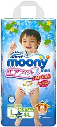 Moony Man трусики для мальчиков L 9-14 кг 44 шт