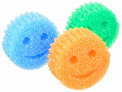 Комплект губок Scrub Daddy (оранжевая, синяя, зелёная) 3 шт