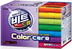 CJ Lion Концентрированный стиральный порошок Beat Drum Color Care защита цвета для цветного белья для автоматической стирки коробка 1,5 кг