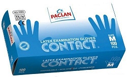 Paclan Перчатки Contact из латекса размер M 100 шт