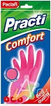 Paclan Пара резиновых перчаток Comfort размер S розовые