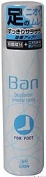 Lion Пудренный дезодорант-антиперспирант для ног для мужчин и женщин Ban Deodorant Spray for Foot свежий ментоловый аромат 45 г