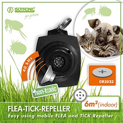 Isotronic Flea-Tick Repeller Мобильный ультразвуковой отпугиватель клещей и блох для людей и животных