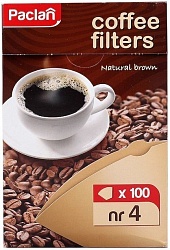 Paclan Фильтры для кофеварок 100 шт. небелёные р-р 4