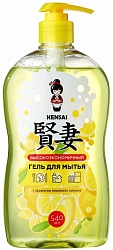Kensai Гель высокоэффективный для мытья посуды, овощей, фруктов, детских принадлежностей с ароматом японского лимона 540 мл
