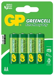 GP Солевые батарейки GreenCell 15G AA 4 шт в блистере