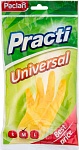 Paclan Practi Universal Перчатки резиновые универсальные размер М жёлтый 1 пара