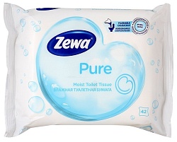 Zewa влажная туалетная бумага "Pure" 42 шт