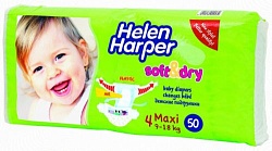 Helen Harper подгузники "Soft & Dry. Maxi" 9-18 кг 50 шт.