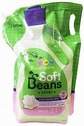 CJ Lion Soft Beans Кондиционер для белья на основе экстракта зелёного гороха мягкая упаковка 2 л