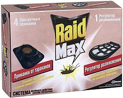 Raid Маx Приманка для тараканов 4 шт и регулятор размножения