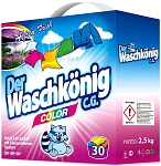 Der Waschkonig Color Универсальный стиральный порошок для стирки цветного белья в картоне 30 стирок 2,4 кг