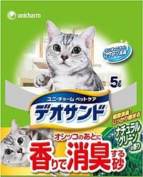 Unicharm Наполнитель для кошачьего туалета бентонитовый дезодорирующий с ароматом трав 5 л