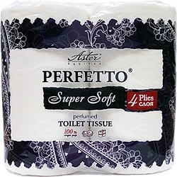 Aster туалетная бумага Perfetto Super Soft 4 рулона 4-хслойная белая