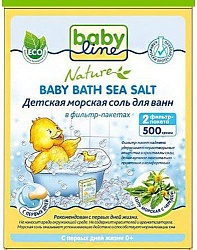 Babyline Детская морская соль для ванн c чередой в фильтр-пакетах 500 г