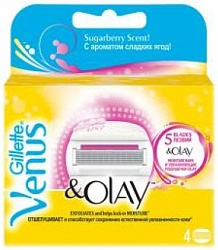 Gillette Venus&Olay Sugarberry Сменные кассеты для бритья 4 шт