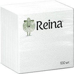 Reina Салфетки бумажные 1-нослойные 24 х 24 см 100 шт белые